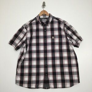 Carhartt Plaid Button Up Short-SleeveShirt Size XL
